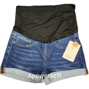 Love Soho Women's Maternity Blue Denim Shorts